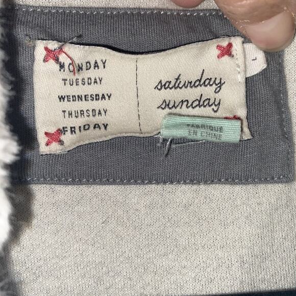 Anthropologie Saturday Sunday Lg Ambrose Knit Open Front Sherpa Collar Cardigan - Picture 4 of 7